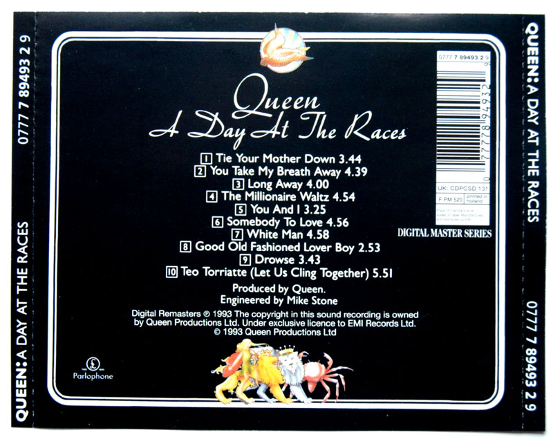 Queen  A Day At The Races : Back